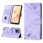 For Realme C31 4G Skin-feel Embossed Leather Phone Case(Light Purple)