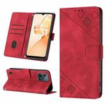 For Realme C31 4G Skin-feel Embossed Leather Phone Case(Red)