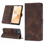 For Realme C31 4G Skin-feel Embossed Leather Phone Case(Brown)