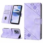 For Realme C35 Skin-feel Embossed Leather Phone Case(Light Purple)