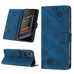 For Realme GT Neo3 Skin-feel Embossed Leather Phone Case(Blue)