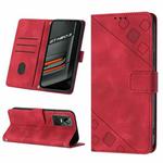 For Realme GT Neo3 Skin-feel Embossed Leather Phone Case(Red)