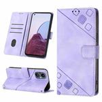 Skin-feel Embossed Leather Phone Case For OnePlus Nord N20 5G / OPPO Reno7 Z 5G / F21 Pro 5G Indian / Reno7 Lite 5G / Reno8 Lite 5G (Light Purple)