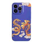 For iPhone 13 Film Craft Hard PC Phone Case(Dragon and Phoenix)