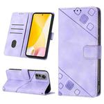 For Xiaomi 12 Lite Skin-feel Embossed Leather Phone Case(Light Purple)