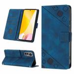 For Xiaomi 12 Lite Skin-feel Embossed Leather Phone Case(Blue)