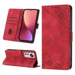 For Xiaomi 12 Pro Skin-feel Embossed Leather Phone Case(Red)