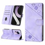 For Xiaomi Civi 2 Skin-feel Embossed Leather Phone Case(Light Purple)