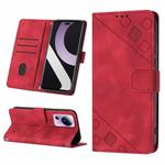 For Xiaomi Civi 2 Skin-feel Embossed Leather Phone Case(Red)