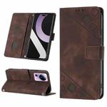 For Xiaomi Civi 2 Skin-feel Embossed Leather Phone Case(Brown)