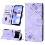 For Xiaomi Poco M4 5G / M5 4G Skin-feel Embossed Leather Phone Case(Light Purple)