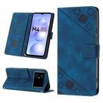 For Xiaomi Poco M4 5G / M5 4G Skin-feel Embossed Leather Phone Case(Blue)