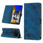 For Xiaomi Poco M4 Pro 4G Skin-feel Embossed Leather Phone Case(Blue)