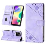 For Xiaomi Redmi 10A Skin-feel Embossed Leather Phone Case(Light Purple)