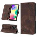 For Xiaomi Redmi 10A Skin-feel Embossed Leather Phone Case(Brown)