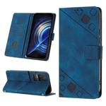 For Xiaomi Redmi K50 Pro / K50 Skin-feel Embossed Leather Phone Case(Blue)