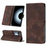 For Xiaomi 12T / 12T Pro / Redmi K50 Ultra Skin-feel Embossed Leather Phone Case(Brown)