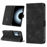 For Xiaomi 12T / 12T Pro / Redmi K50 Ultra Skin-feel Embossed Leather Phone Case(Black)