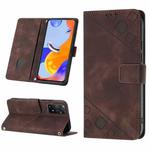 For Xiaomi Redmi Note 11 Pro 5G / 4G Skin-feel Embossed Leather Phone Case(Brown)