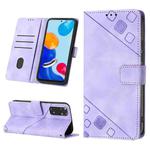 For Xiaomi Redmi Note 11s / 11 4G Skin-feel Embossed Leather Phone Case(Light Purple)