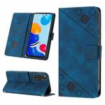 For Xiaomi Redmi Note 11s / 11 4G Skin-feel Embossed Leather Phone Case(Blue)