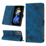 For Xiaomi Redmi Note 11T Pro 5G / 11T Pro+ 5G Skin-feel Embossed Leather Phone Case(Blue)