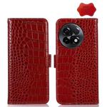 For OnePlus Ace 2 5G Crocodile Top Layer Cowhide Leather Phone Case(Red)