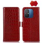 For Xiaomi Redmi 12C / 11A Crocodile Top Layer Cowhide Leather Phone Case(Red)