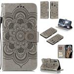 For Galaxy A70e Mandala Embossing Pattern Horizontal Flip PU Leather Case with Holder & Card Slots & Walle & Lanyard(Grey)
