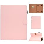 For 7 inch Solid Color Tablet PC Universal Magnetic Horizontal Flip Leather Case with Card Slots & Holder(Pink)
