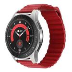 For Garmin Forerunner 255S / Venu 2S 18mm Universal Magnetic Loop Leather Watch Band(Red)