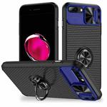 For iPhone SE 2022 / 2020 / 7 / 8 Sliding Camshield Armor Phone Case with Ring Holder(Blue Black)