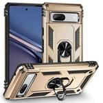 For Google Pixel 7a Shockproof TPU + PC Phone Case with Holder(Gold)