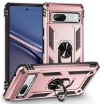 For Google Pixel 7a Shockproof TPU + PC Phone Case with Holder(Rose Gold)