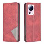 For Xiaomi 13 Lite / Civi 2 Prismatic Invisible Magnetic Leather Phone Case(Red)