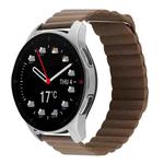 For Coros Apex 46mm/Apex Pro / Ticwatch Pro 3 22mm Magnetic Loop Leather Watch Band(Dark Brown)