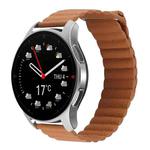 For Coros Apex 46mm/Apex Pro / Ticwatch Pro 3 22mm Magnetic Loop Leather Watch Band(Brown)
