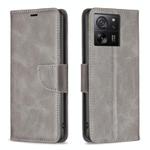 For Xiaomi 13T / 13T Pro / Redmi K60 Ultra Lambskin Texture Pure Color Flip Leather Phone Case(Grey)