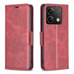 For Xiaomi Redmi Note 13 4G Global Lambskin Texture Pure Color Flip Leather Phone Case(Red)