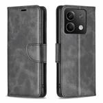 For Xiaomi Redmi Note 13 4G Global Lambskin Texture Pure Color Flip Leather Phone Case(Black)