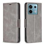 For Xiaomi Redmi Note 13 Pro 4G Global Lambskin Texture Pure Color Flip Leather Phone Case(Grey)