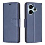 For Xiaomi Poco M6 4G / Redmi 13 4G Lambskin Texture Pure Color Flip Leather Phone Case(Blue)