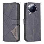 For Xiaomi Civi 3 5G Magnetic Buckle Rhombus Texture Leather Phone Case(Black)