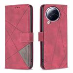 For Xiaomi Civi 3 5G Magnetic Buckle Rhombus Texture Leather Phone Case(Red)