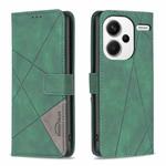 For Xiaomi Redmi Note 13 Pro+ 5G Magnetic Buckle Rhombus Texture Leather Phone Case(Green)