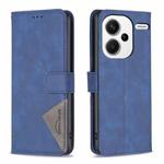 For Xiaomi Redmi Note 13 Pro+ 5G Magnetic Buckle Rhombus Texture Leather Phone Case(Blue)