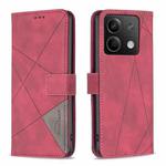 For Xiaomi Redmi Note 13 Magnetic Buckle Rhombus Texture Leather Phone Case(Red)