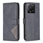 For Xiaomi 13T / 13T Pro / Redmi K60 Ultra Magnetic Buckle Rhombus Texture Leather Phone Case(Black)