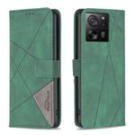 For Xiaomi 13T / 13T Pro / Redmi K60 Ultra Magnetic Buckle Rhombus Texture Leather Phone Case(Green)