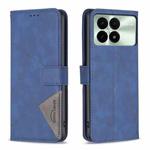 For Xiaomi Redmi K70 / K70 Pro Magnetic Buckle Rhombus Texture Leather Phone Case(Blue)